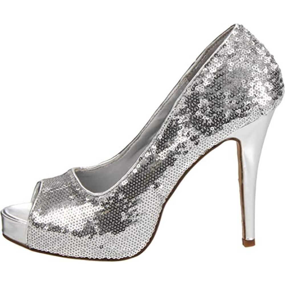 Ellie Shoes Women's 415-Flamingo Silver PUMP - Size 9